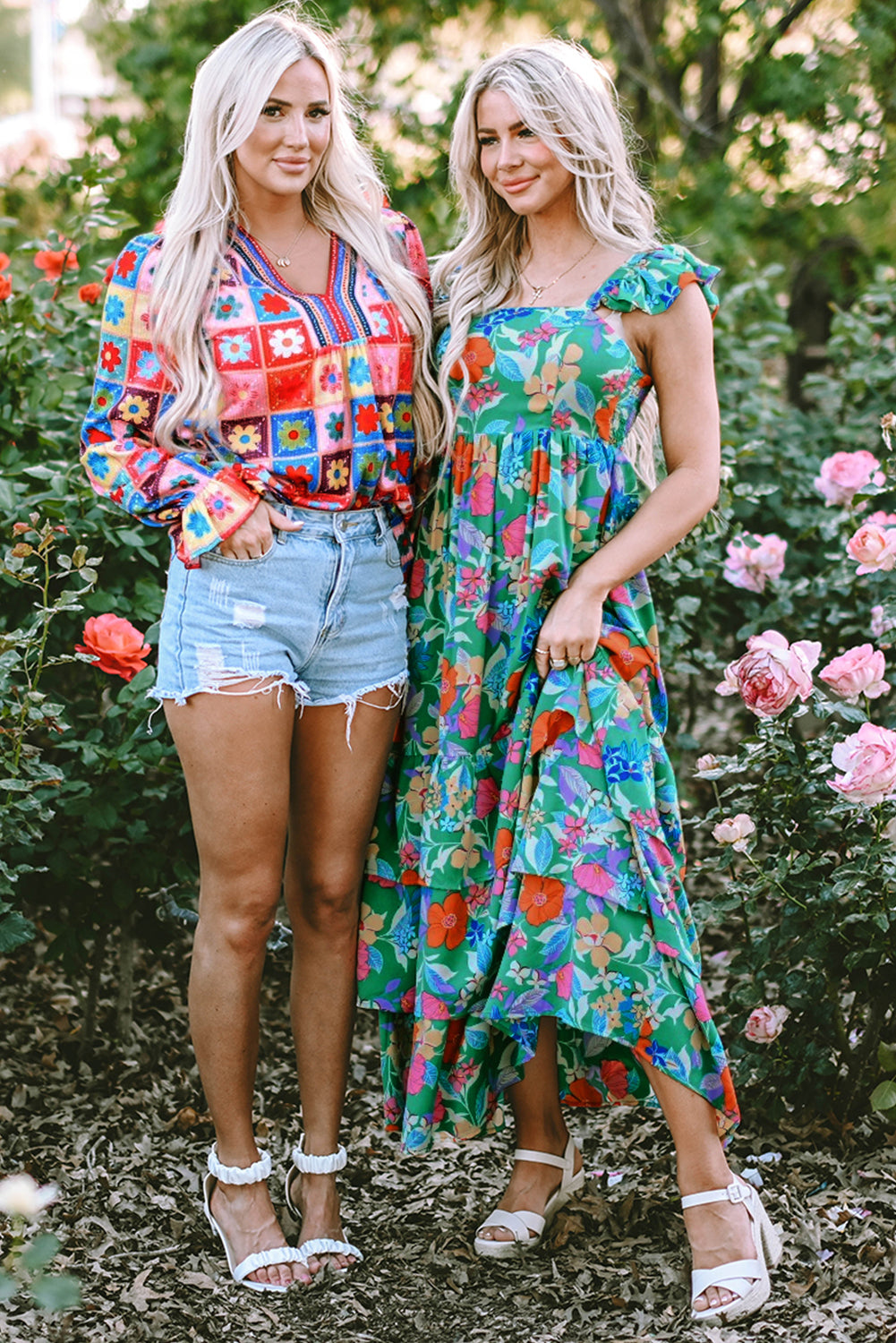 Floral Print Ruffle Tiered Maxi Dress