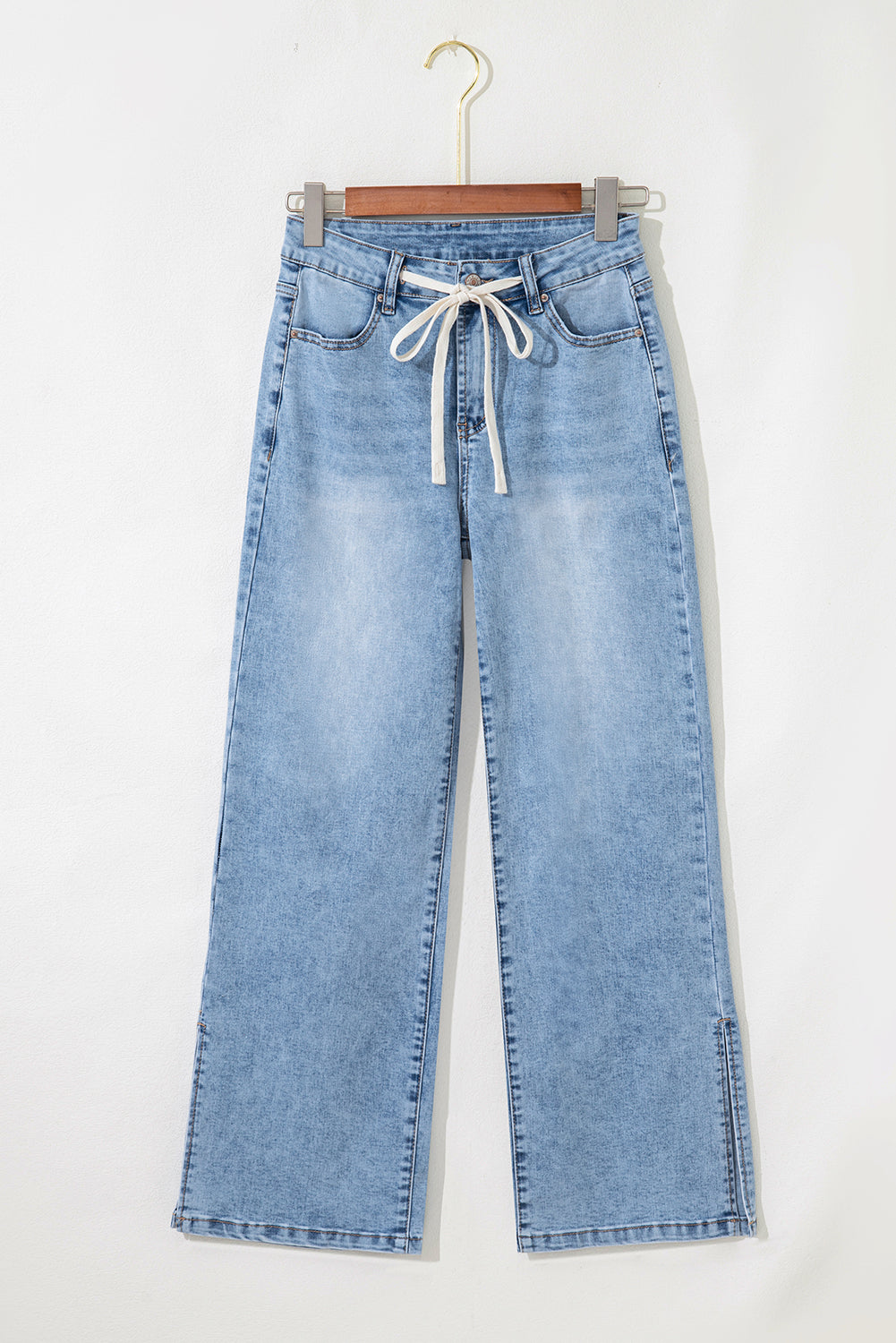 High Rise Drawstring Jeans