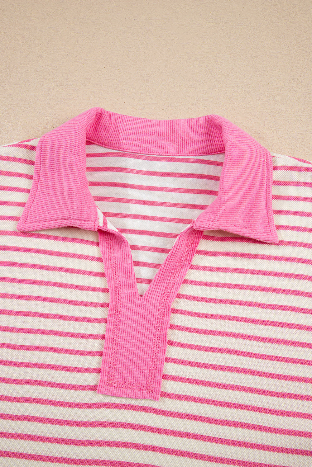 Stripe Drop Shoulder Skort 2pcs Outfit