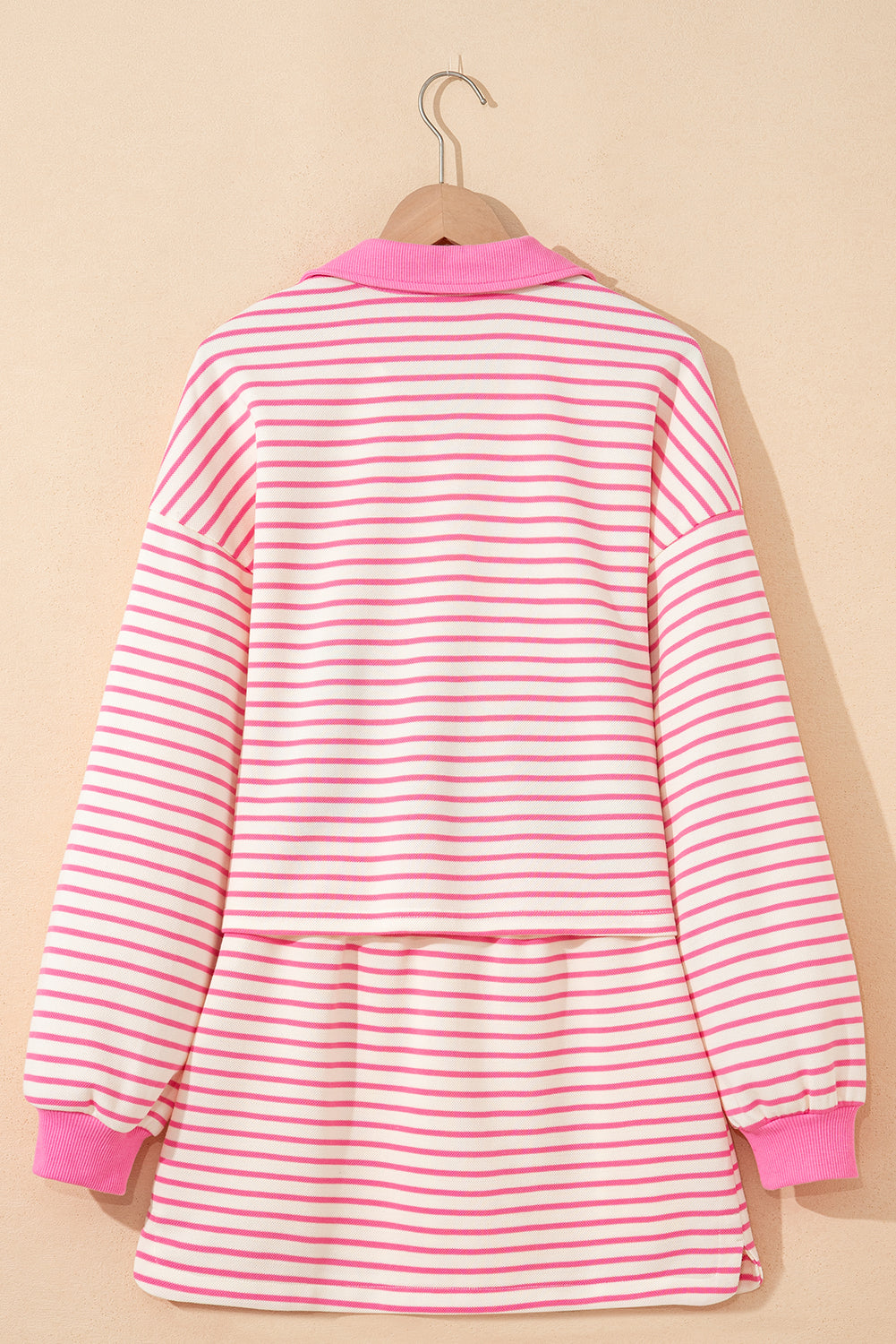 Stripe Drop Shoulder Skort 2pcs Outfit