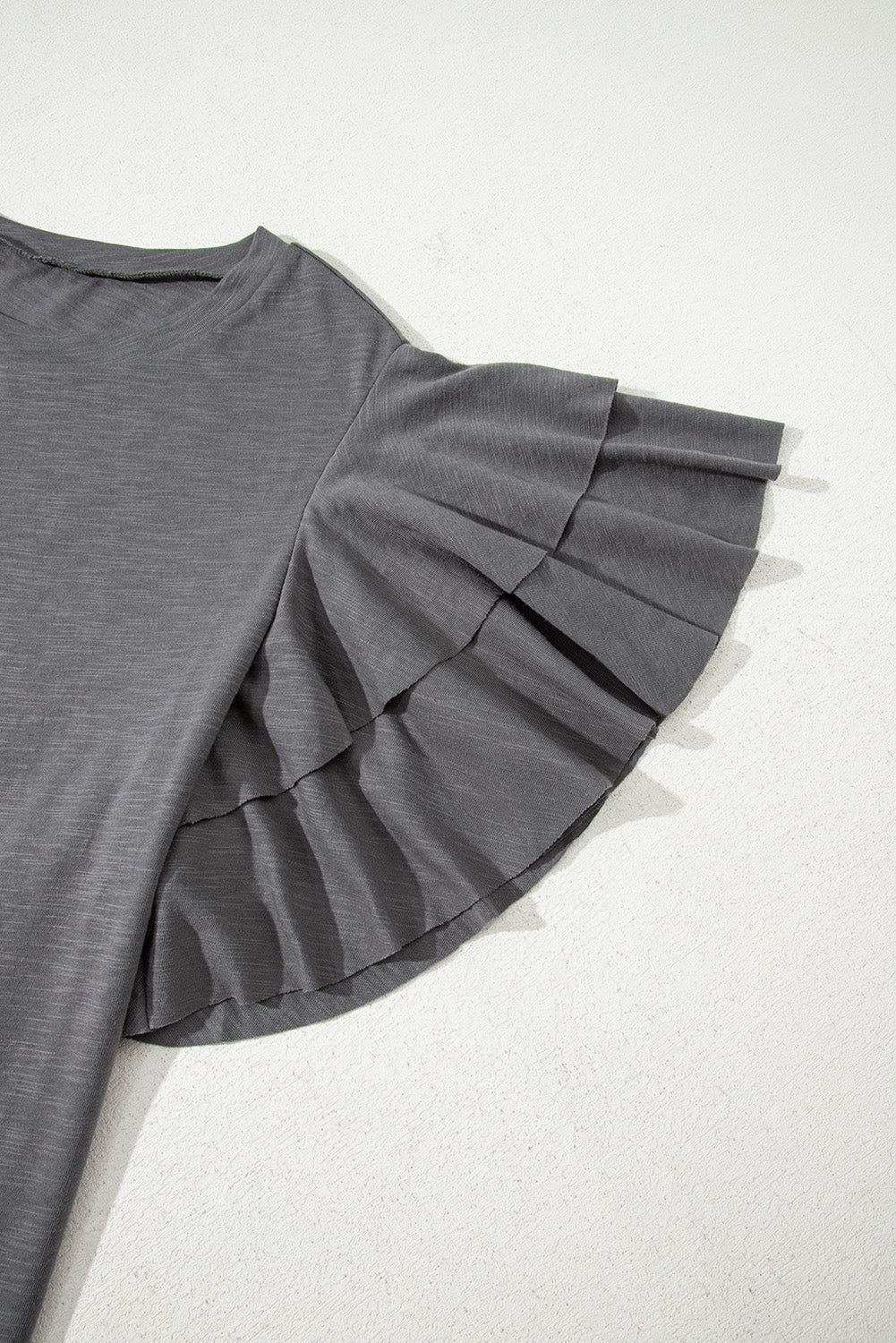 Ruffled Short Sleeve Plus Size Top