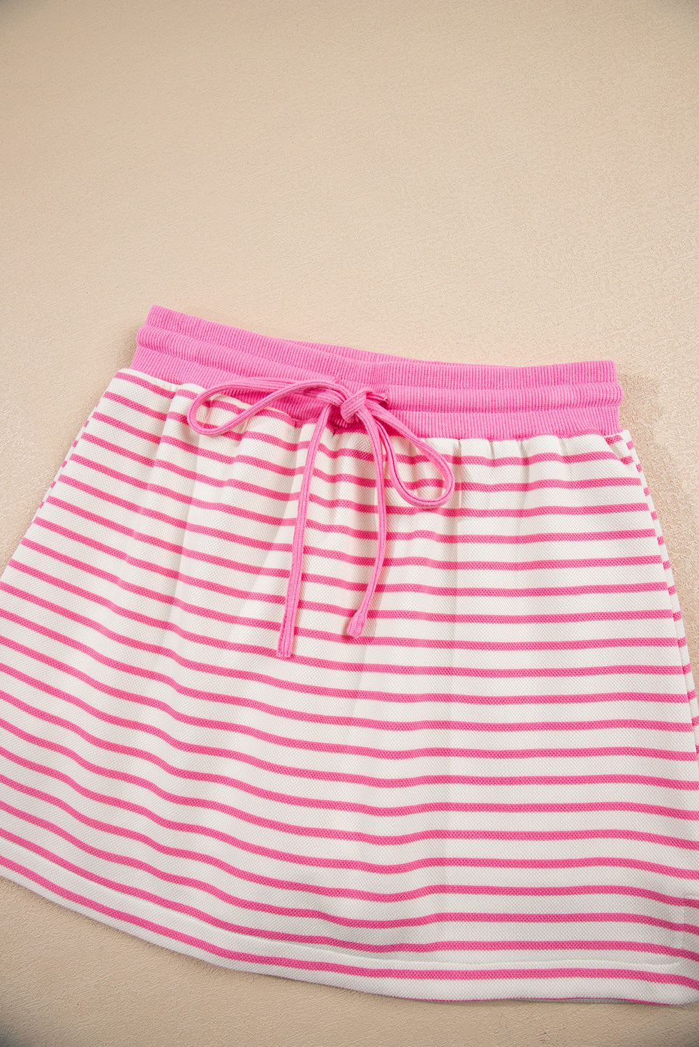 Stripe Drop Shoulder Skort 2pcs Outfit