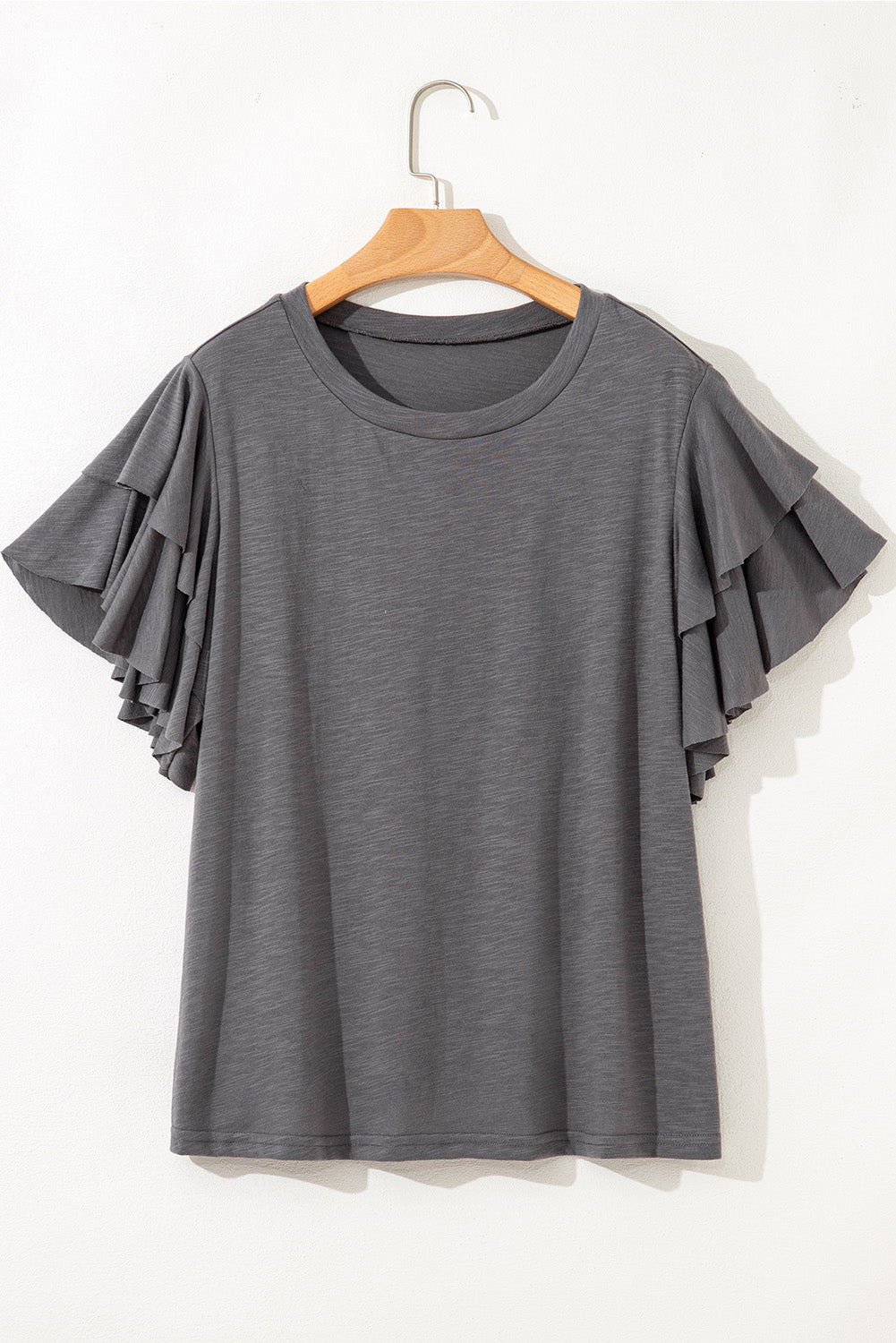 Ruffled Short Sleeve Plus Size Top