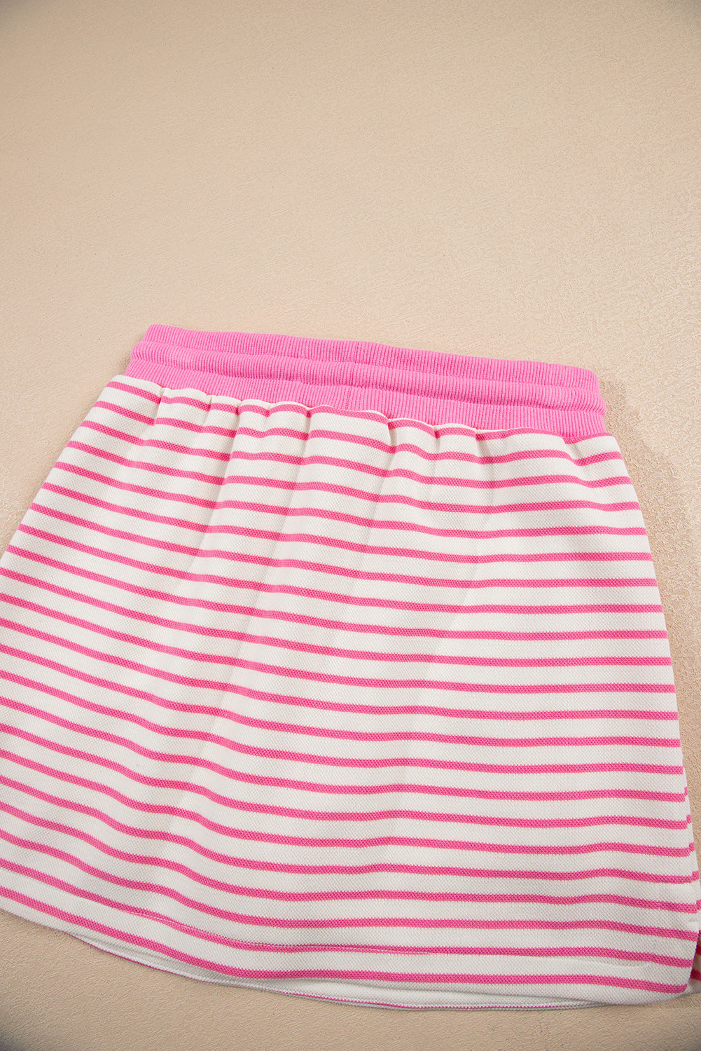 Stripe Drop Shoulder Skort 2pcs Outfit