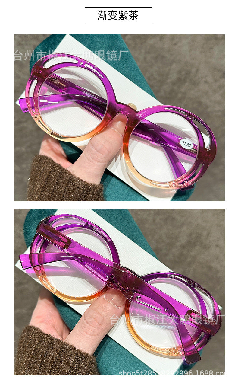 Round Frame Anti-Blue Light Reading Glasses