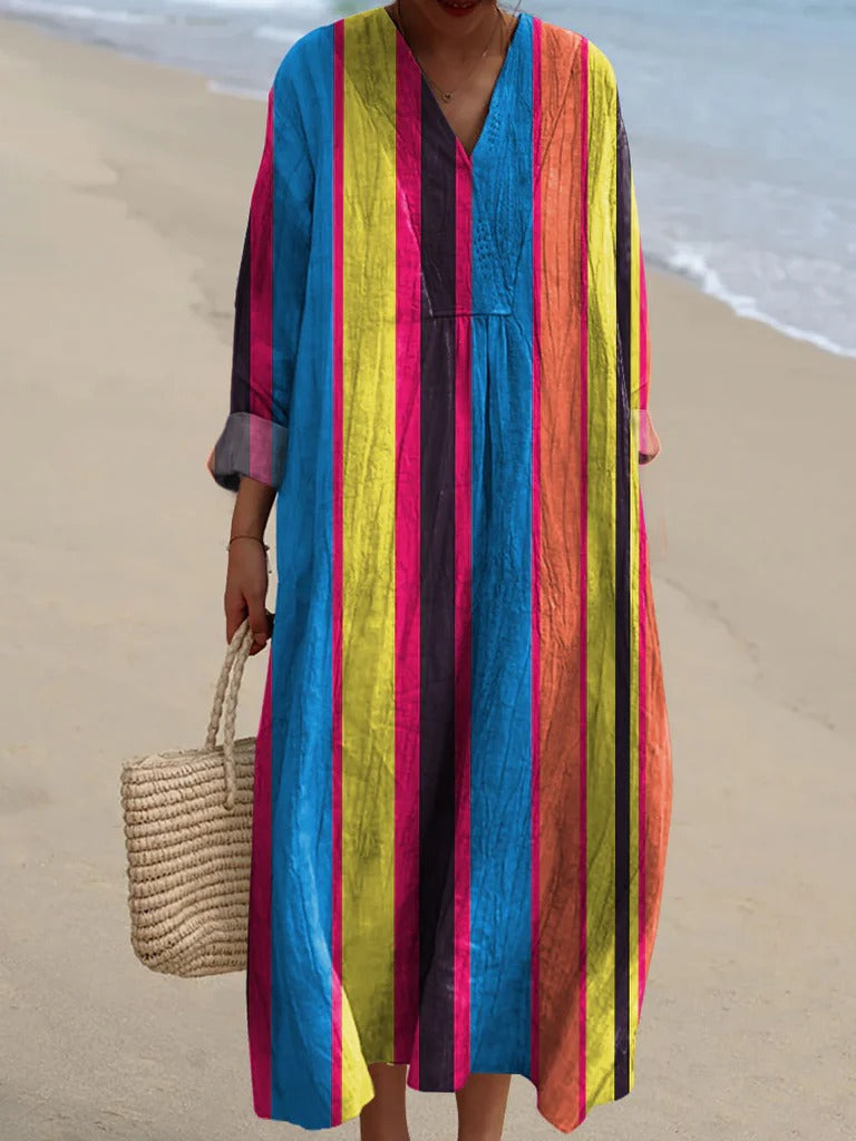 Shirt Print Midi Dress