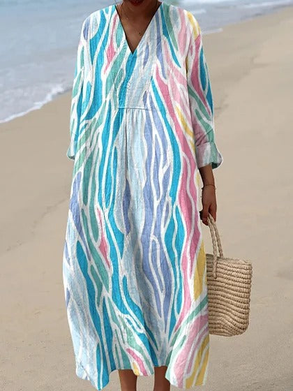 Shirt Print Midi Dress