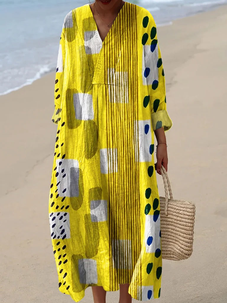 Shirt Print Midi Dress