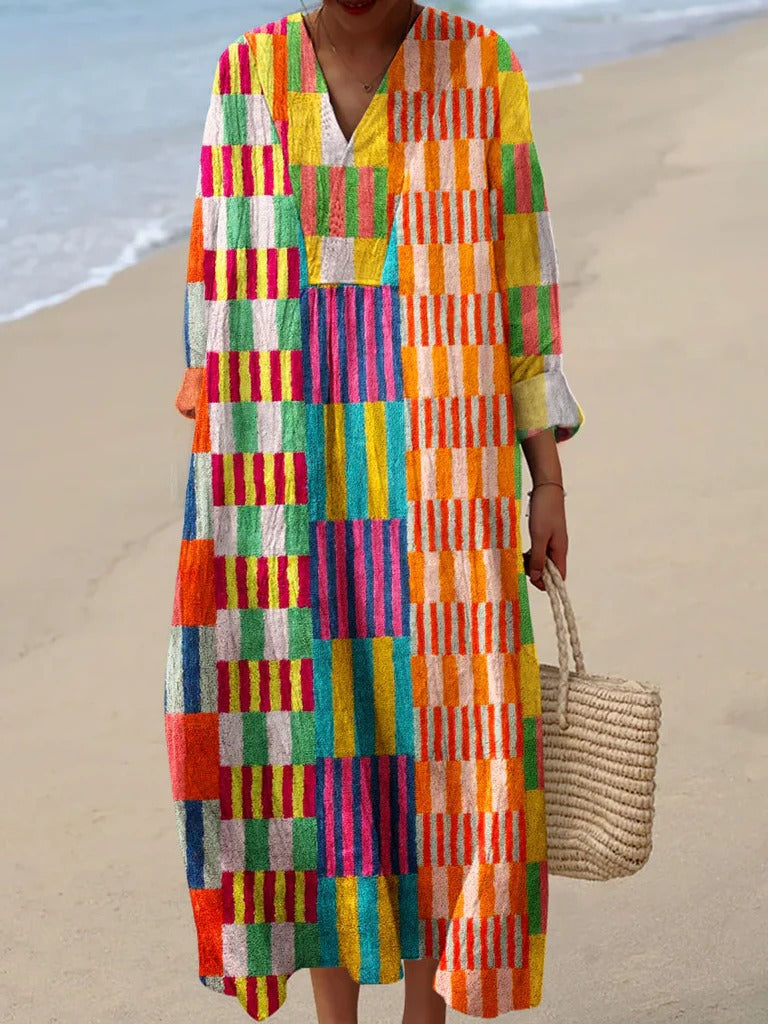 Shirt Print Midi Dress
