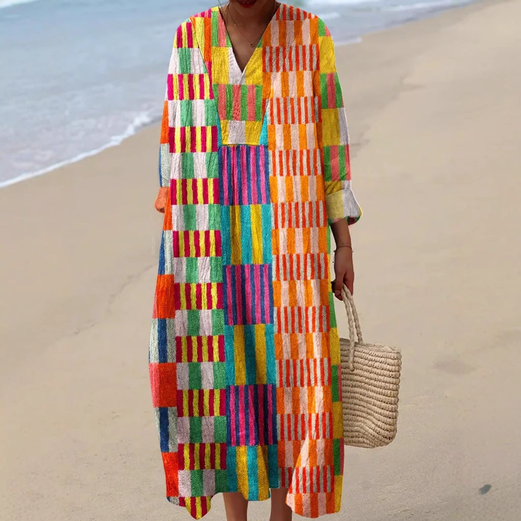 Shirt Print Midi Dress