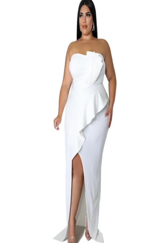 Plus Size Elegant Embrace Pleated Maxi Dress
