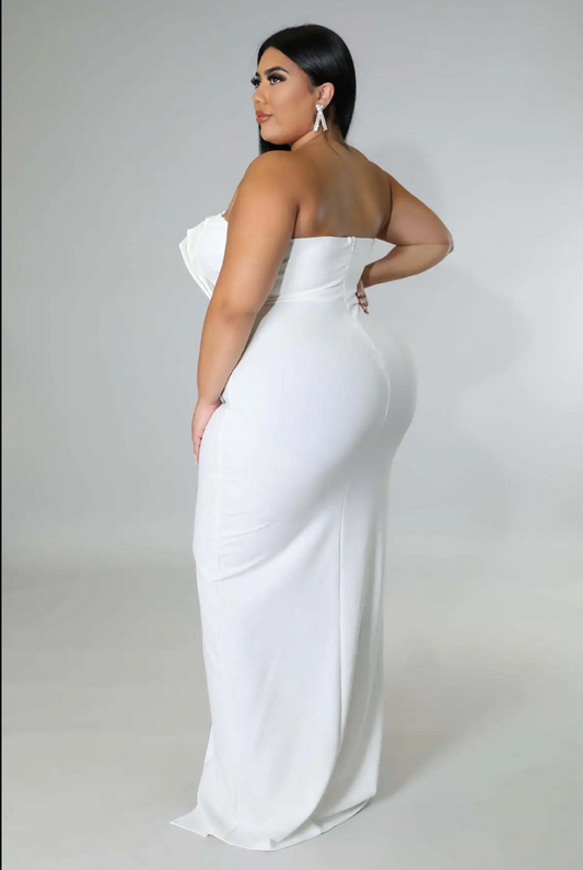 Plus Size Elegant Embrace Pleated Maxi Dress
