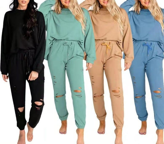 Distressed Jogger Sets