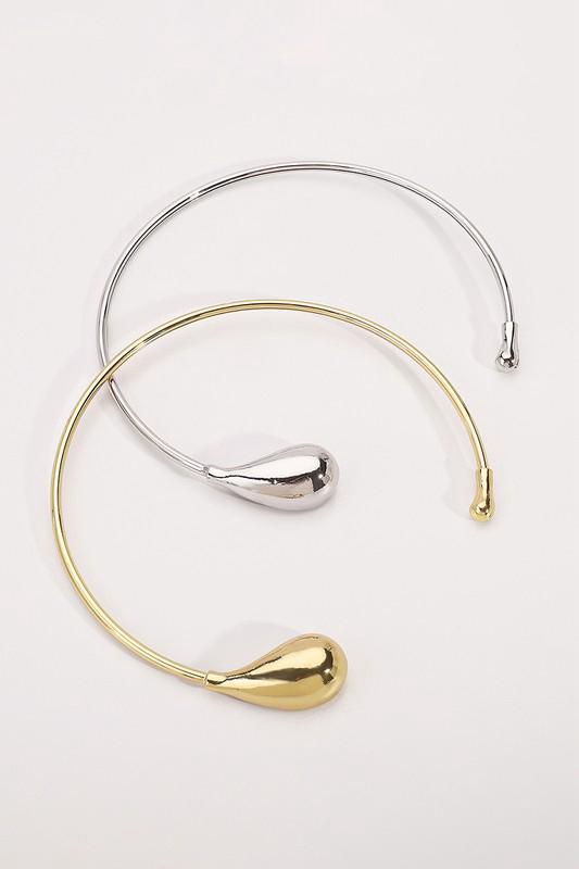 Water Drop-Shaped Open Collar Necklace