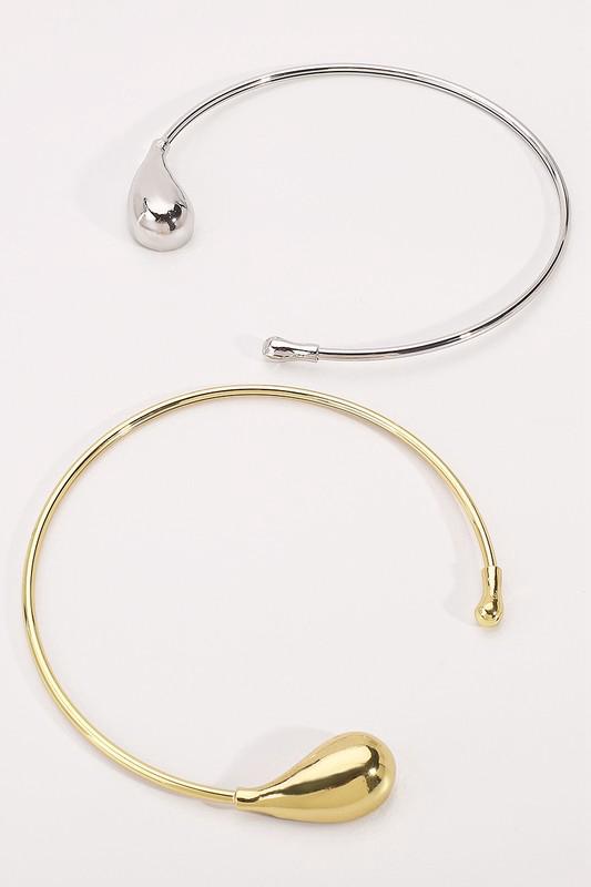 Water Drop-Shaped Open Collar Necklace