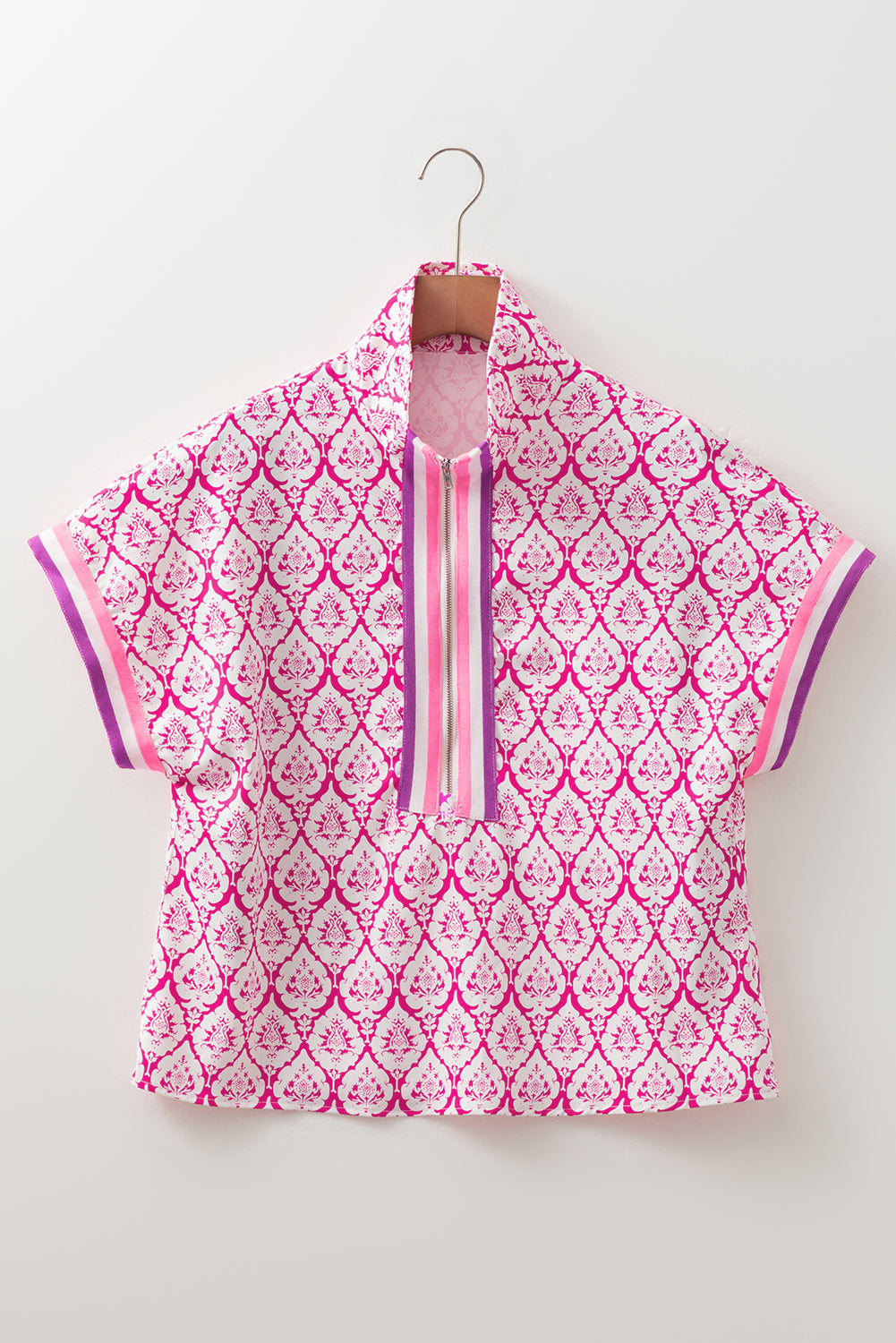 Western Print Short Sleeve Top