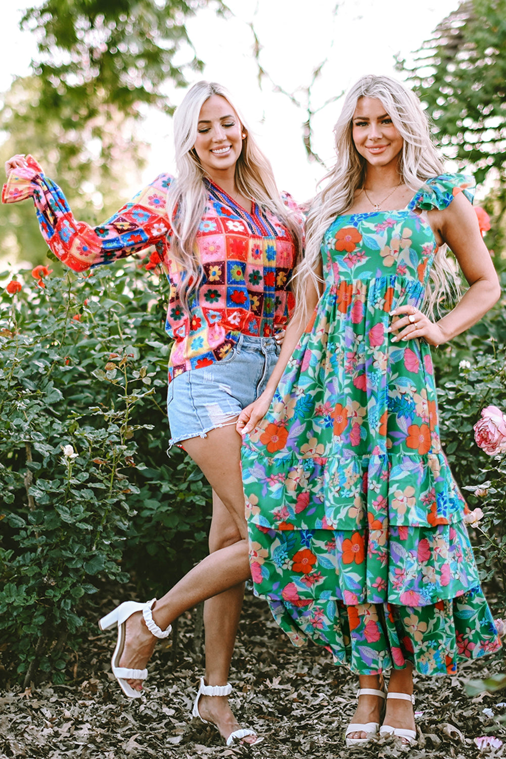Floral Print Ruffle Tiered Maxi Dress
