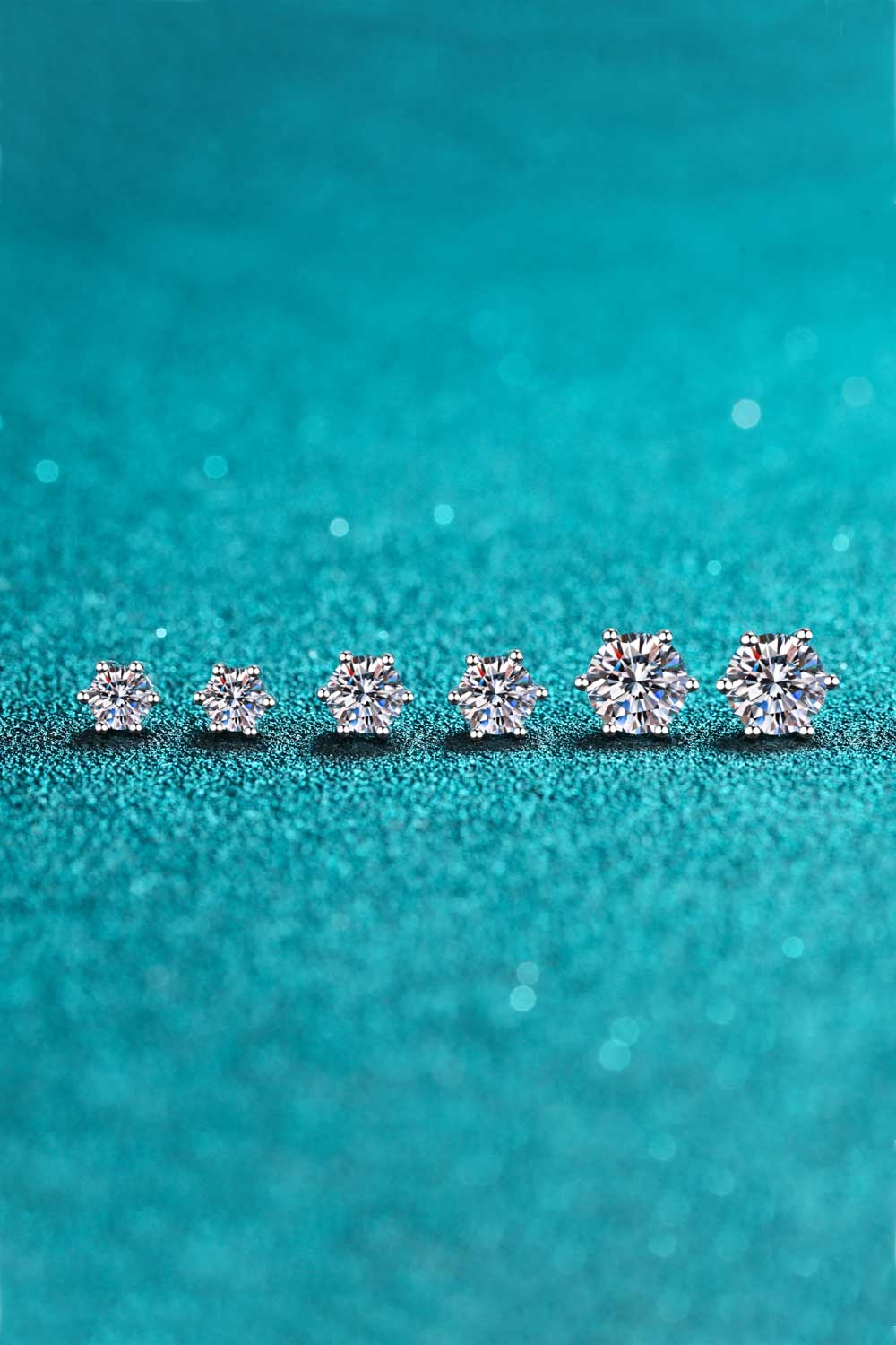 Sterling Silver- 2 Carat Moissanite Stud Earrings
