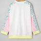 Floral Colorblock  Long Sleeve Top