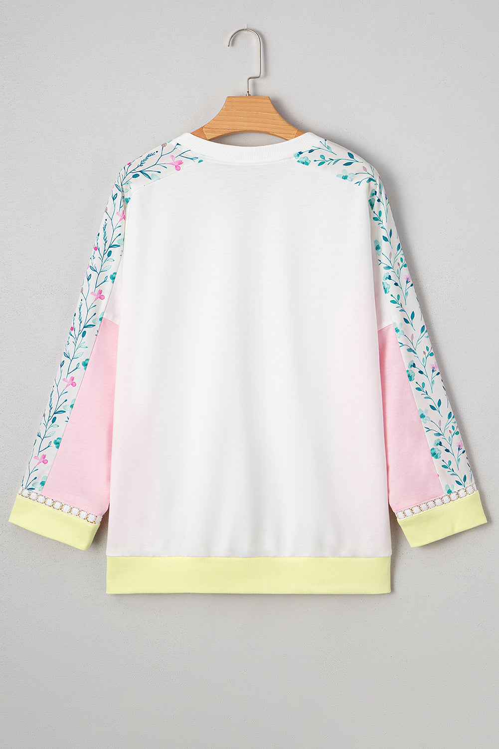 Floral Colorblock  Long Sleeve Top