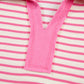 Stripe Drop Shoulder  Skort 2pcs Outfit