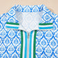 Print Collar Short Sleeve Summer Top