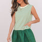 Stripe Woven Ruffled Sleeveless Mini Dress
