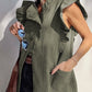 Ruffled Patchwork Denim Jacket Vest