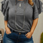 Ruffled Short Sleeve Plus Size Top