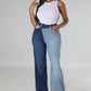 Asymmetrical Pin Stripe Jean