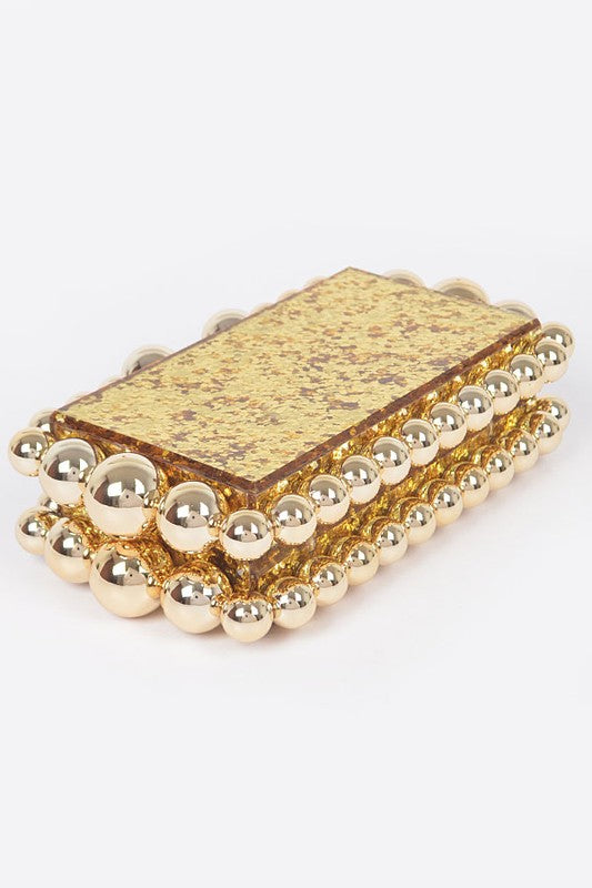 Metallic Beads Glitter Iconic Clutch