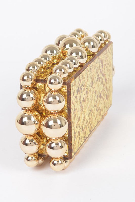 Metallic Beads Glitter Iconic Clutch