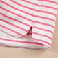 Stripe Drop Shoulder  Skort 2pcs Outfit