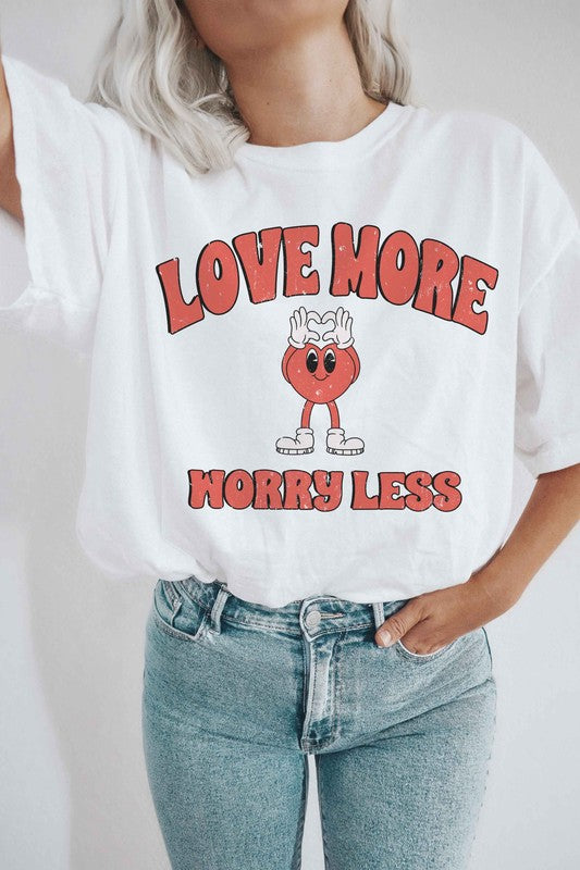 PLUS SIZE - LOVE MORE WORRY LESS Graphic T-Shirt