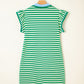 Stripe  Contrast Flutter Sleeve Mini Dress