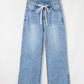High Rise Drawstring Jeans