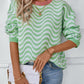 Wavy Stripes  Long Sleeve Sweater