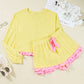 Plaid Ruffle Patchwork Top and Shorts Plus Size Set
