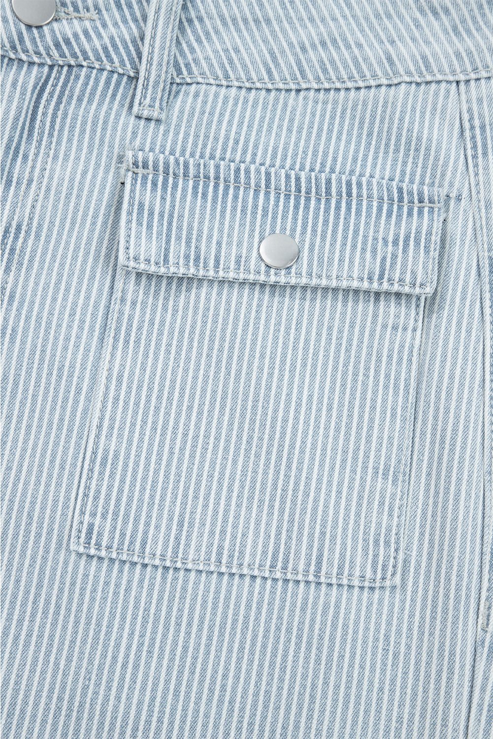 Pocket Cuffed Hem Wide Leg Jeans