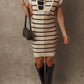 Stripe Color Block Mini Sweater Dress