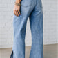 Slit Leg High Rise Drawstring Jeans