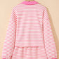 Stripe Drop Shoulder  Skort 2pcs Outfit