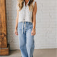 Slit Leg High Rise Drawstring Jeans