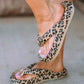 Leopard Print Thick Sole Flip Flops Sandals