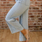 Pocket Cuffed Hem Wide Leg Jeans