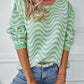 Wavy Stripes  Long Sleeve Sweater