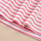 Stripe Drop Shoulder  Skort 2pcs Outfit