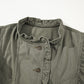 Ruffled Patchwork Denim Jacket Vest