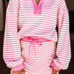 Stripe Drop Shoulder  Skort 2pcs Outfit