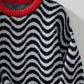 Wavy Stripes  Long Sleeve Sweater